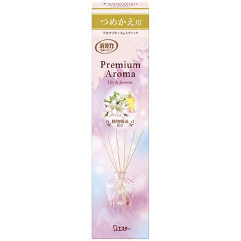 エステー 玄関・リビング用 消臭力 Premium Aroma Stick リリー&ジャスミン つめかえ用 65mL 1個