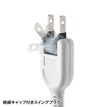 サンワサプライ 雷ガードタップ(ホコリ防止シャッター) 2P・3個口 5m ホワイト TAP-SP2113MG-5WN 1個