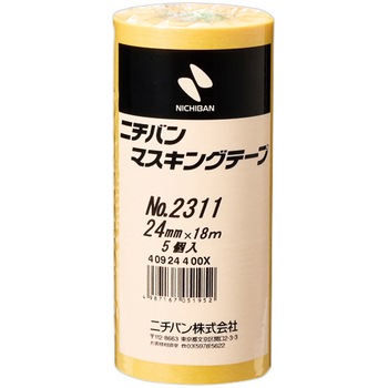 ニチバン マスキングテープ No.2311 24mm×18m 厚み0.092mm 2311H-24 1パック(5巻)