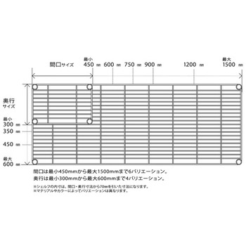 エレクター パンチングシェルフ 幅1200×奥行350mm ホワイト H1448PW1 1枚