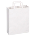 TANOSEE 紙手提袋 平紐 小 ヨコ260×タテ320×マチ幅100mm 白無地 1パック(50枚)