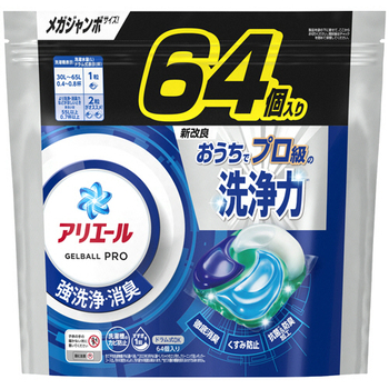 P&G アリエール ジェルボールプロ つめかえ用 メガジャンボサイズ 1パック(64個)