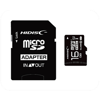 ハイディスク microSDHCカード 16GB class10 UHS-I対応 SD変換アダプター付き HDMCSDH16GCL10UIJP3 1枚