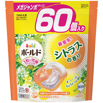 P&G ボールド ジェルボール4D 心弾けるシトラス&ヴァーベナの香り つめかえ用 メガジャンボ 1パック(60個)