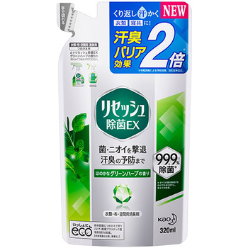 花王 リセッシュ 除菌EX グリーンハーブの香り つめかえ用 320mL 1個