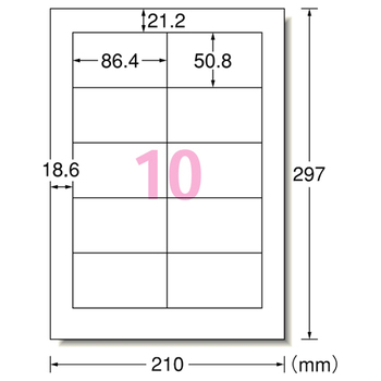 エーワン ラベルシール[プリンタ兼用] 下地がかくせる修正タイプ マット紙・ホワイト A4 10面 86.4×50.8mm 四辺余白付 31561 1冊(12シ
