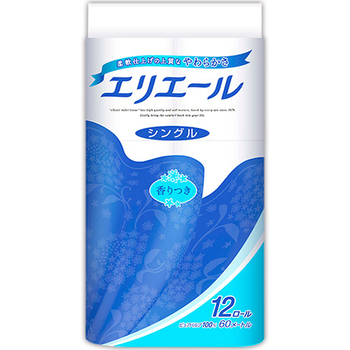 大王製紙 エリエール トイレットティシュー シングル 芯あり 60m 1パック(12ロール)