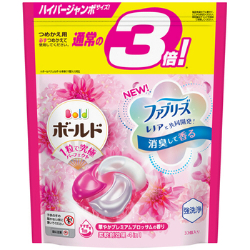 P&G ボールド ジェルボール 4D 華やかプレミアムブロッサムの香り つめかえ用 ハイパージャンボサイズ 1パック(33個)