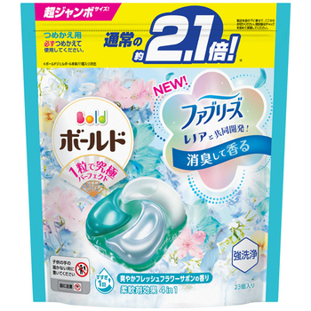 P&G ボールド ジェルボール 4D 爽やかフレッシュフラワーサボンの香り つめかえ用 超ジャンボサイズ 1パック(23個)