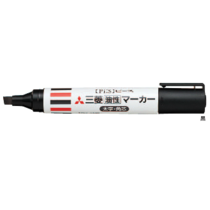 三菱鉛筆 油性マーカー ピース 太字・角芯 黒 AS1E.24 1セット(10本)