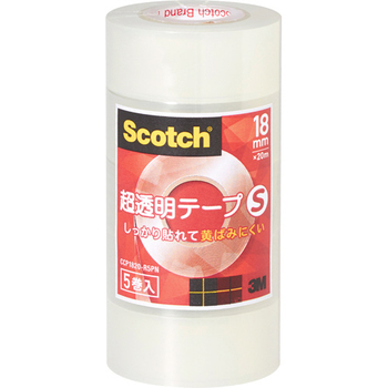 3M スコッチ 超透明テープS 小巻 エコノパック 18mm×20m CCP1820-R5PN 1パック(5巻)