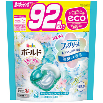 P&G ボールド ジェルボール 4D 爽やかフレッシュフラワーサボンの香り つめかえ用 超メガジャンボサイズ 1パック(92個)