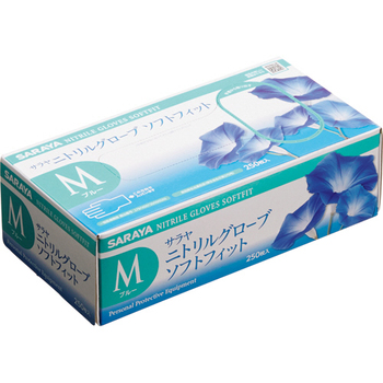 サラヤ ニトリルグローブ ソフトフィット ブルー パウダーフリー M 1セット(2500枚:250枚×10箱)