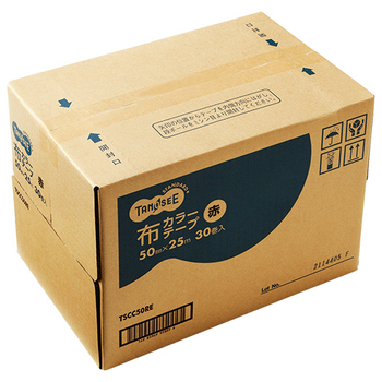 TANOSEE 布テープ(カラー) 50mm×25m 厚み約0.21mm 白 1セット(30巻)