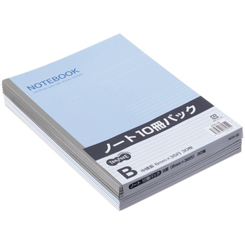 TANOSEE ノートブック セミB5 B罫6mm 30枚 1セット(50冊:10冊×5パック)