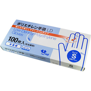 やなぎプロダクツ ポリエチレン手袋LD 半透明 S TB-164 1パック(100枚)