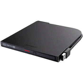 バッファロー USB2.0用ポータブルDVDドライブ スリムタイプ Windows/Mac両対応 ブラック DVSM-PT58U2V-BKD 1台