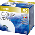 マクセル データ用CD-R 700MB 2-48倍速 ホワイトプリンタブル 5mmスリムケース CDR700S.PNW.20S 1パック(20枚)