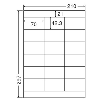 東洋印刷 ナナワード シートカットラベル マルチタイプ A4 18面 70×42.3mm 上下余白付 LDZ18P 1セット(2500シート:500シート×5箱