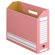 TANOSEE ボックスファイル A4ヨコ 背幅100mm ピンク 1セット(50冊:10冊×5パック)