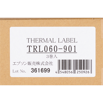 エプソン サーマルラベルロール紙 60mm幅 56×25.4mm 約1260枚/巻 ノーマル保存 TRL060-901 1箱(3巻)