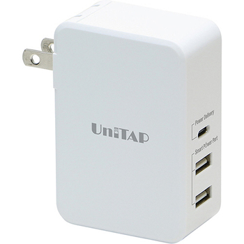 プリンストン USB Type-C対応 3ポート急速充電器 ホワイト PPS-UTAP9WH 1個