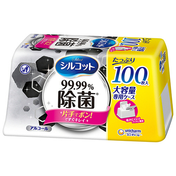 ユニ・チャーム シルコットウェットティッシュ 99.99%除菌 本体 大容量 1個(100枚)