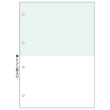 TANOSEE マルチプリンタ帳票(FSC) A4 緑・白 2面4穴 1箱(500枚)