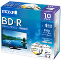 マクセル 録画用BD-R 130分 1-4倍速 ホワイトワイドプリンタブル 5mmスリムケース BRV25WPE.10S 1パック(10枚)