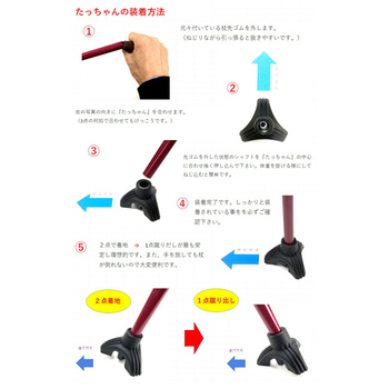 ケイ・ホスピア 自立する三点式つえ先ゴム たっちゃん 18mm径用 AAA02 1個