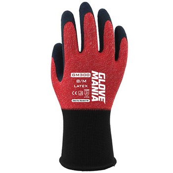 川西工業 グローブマニア ラテックス M レッド GM300R-3P-M 1パック(3双)