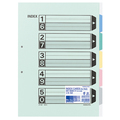 コクヨ カラー仕切カード(ファイル用・5山見出し) B4タテ 2穴 5色+扉紙 シキ-62 1パック(10組)