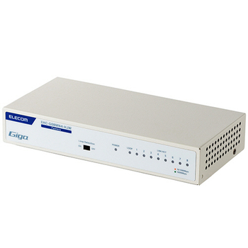 エレコム Giga対応8ポートスイッチ(金属筐体/電源内蔵) ホワイト(マグネット付) RoHS指令準拠(10物質) EHC-G08MN4-HJW 1セット(3