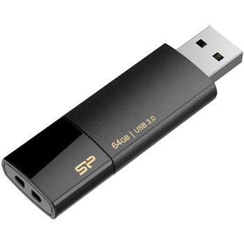 シリコンパワー USB3.0 スライド式フラッシュメモリ 64GB ブラック SP064GBUF3B05V1K 1個