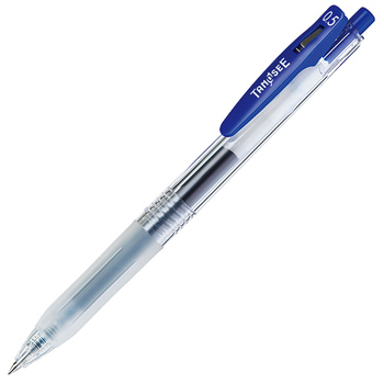 TANOSEE ノック式ゲルインクボールペン(バインダークリップ) 0.5mm 青 1本