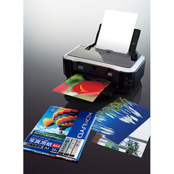 コクヨ インクジェットプリンタ用紙 写真用紙 印画紙原紙 高光沢 A4 KJ-D12A4-50N 1冊(50枚)