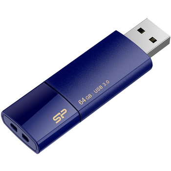 シリコンパワー USB3.0 スライド式フラッシュメモリ 64GB ネイビー SP064GBUF3B05V1D 1個