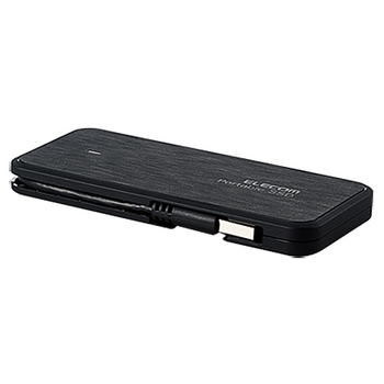 エレコム ケーブル収納型外付けポータブルSSD 120GB ブラック ESD-EC0120GBK 1台