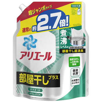 P&G アリエール バイオサイエンスジェル 部屋干し用 つめかえ 超ジャンボ 1290g 1パック