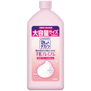 ライオン CHARMY泡のチカラ 手肌プレミアム 詰替用 530mL 1本