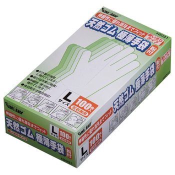 川西工業 天然ゴム極薄手袋 粉付 L #2031 1セット(2000枚:100枚×20箱)
