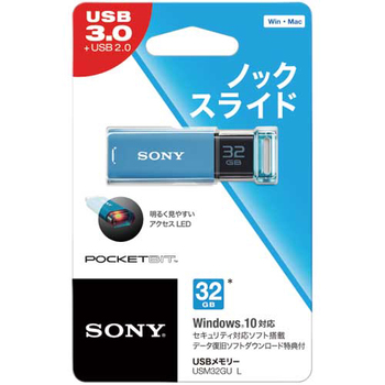 ソニー USBメモリー ポケットビット Uシリーズ 32GB ブルー USM32GU L 1個