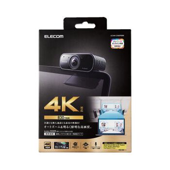 エレコム 4Kオートズーム対応Webカメラ ブラック UCAM-CX80FBBK 1台