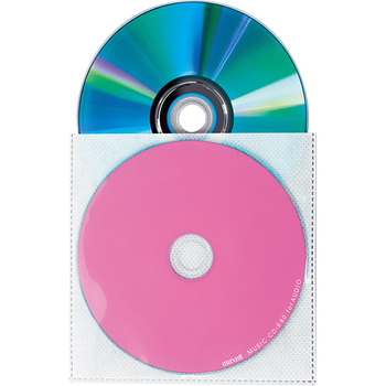 TANOSEE CD・DVD不織布ケース 両面2枚収納 1パック(100枚)