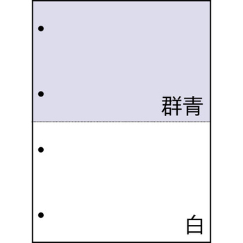 TANOSEE マルチプリンタ帳票(FSC) A4 群青・白 2面4穴 1箱(500枚)