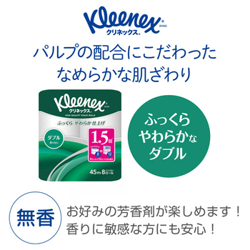 日本製紙クレシア クリネックス コンパクト ダブル 芯あり 45m 1パック(8ロール)