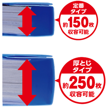 TANOSEE フラットファイル厚とじ(PP) A4タテ 250枚収容 背幅28mm ブルー 1パック(5冊)