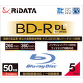 RiDATA 録画用BD-R DL 260分 1-6倍速 ホワイトワイドプリンタブル 5mmスリムケース BD-R260PW 6X.5P SC A 1パック(5