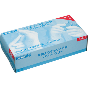 カワモト KBM ラテックス手袋 パウダーフリー S 1箱(100枚)