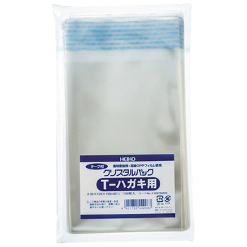 シモジマ HEIKO クリスタルパック T(テープ付) T-ハガキ用 0.03×105×155+40mm #6758500 1パック(100枚)